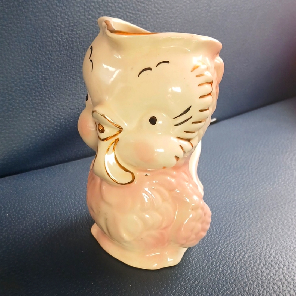 Charming Pink and Cream Ceramic 1940s Shawnee Pitcher